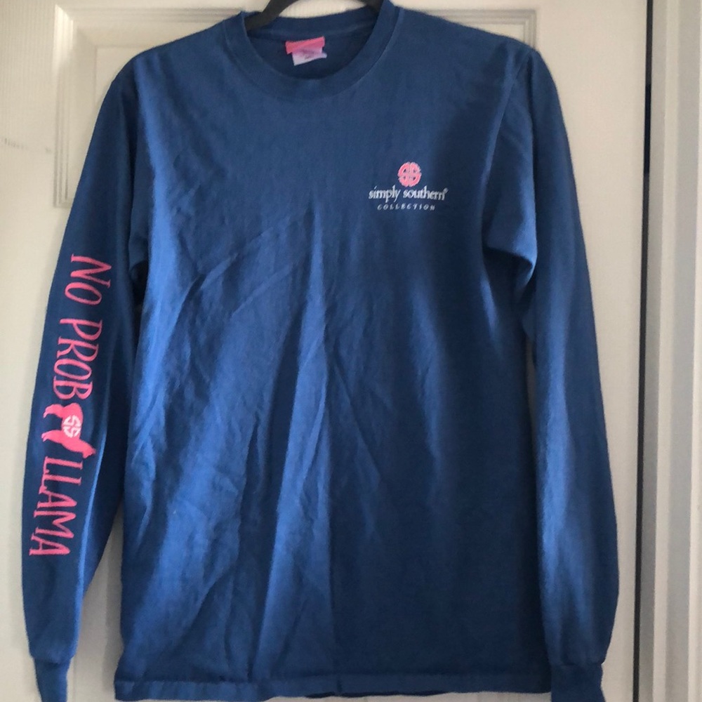 Simply Southern Youth llama long sleeve shirt